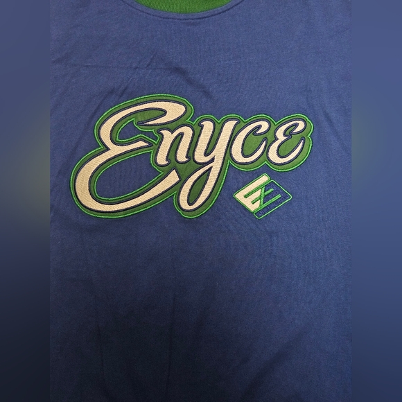New Vintage Y2K ENYCE T-Shirt Men’s Size 2XL Blue Green White Hip-hop Oversized - Picture 2 of 6